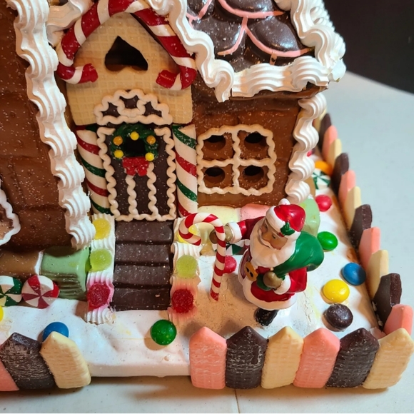 Large Lighted Gingerbread House Santa Candy Land Building Village 14x12x10 Heavy - Picture 3 of 9